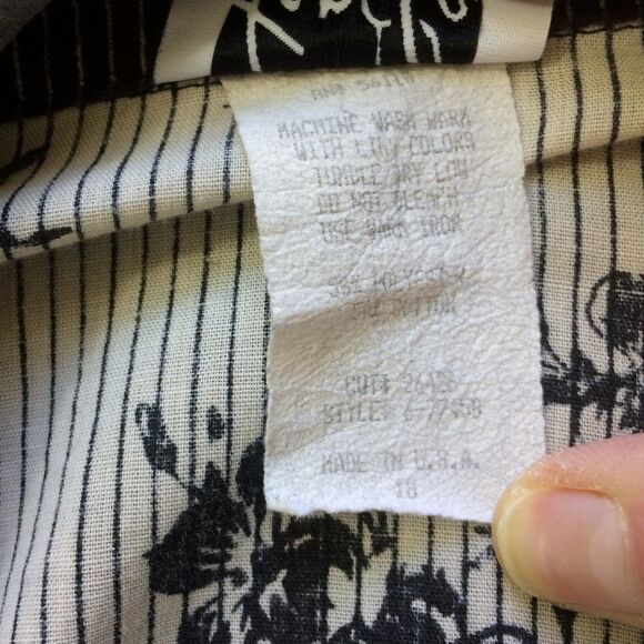 Vintage 80s Tap & Co. Oversized Blouse Floral Stripe Poly/Cotton Made USA Sz 18 - Picture 3 of 4